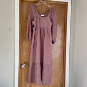 Balloon-Sleeve Maxi Dress